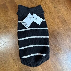 H&M Black and White Striped Knit Pet Sweater